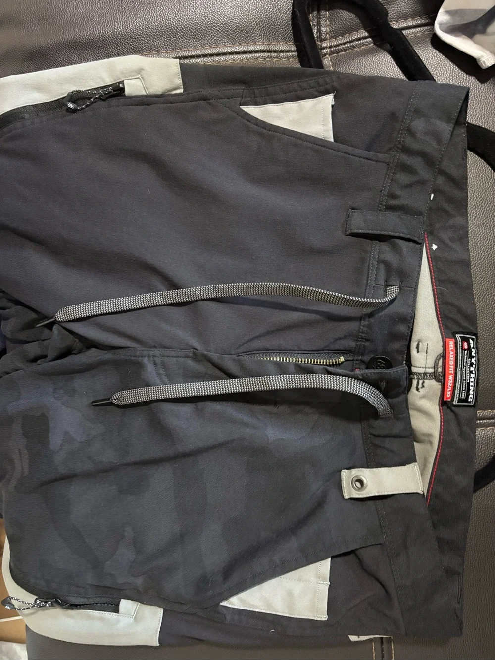 686 Men's Black Camo Cargo Pants with Gray Panels